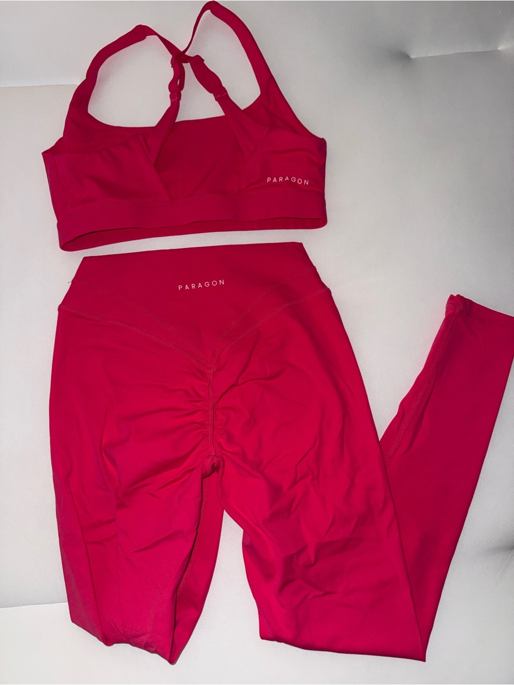 Paragon Fitwear Hot Pink Sports Bra & Sculptseam Leggings Set - worn once!